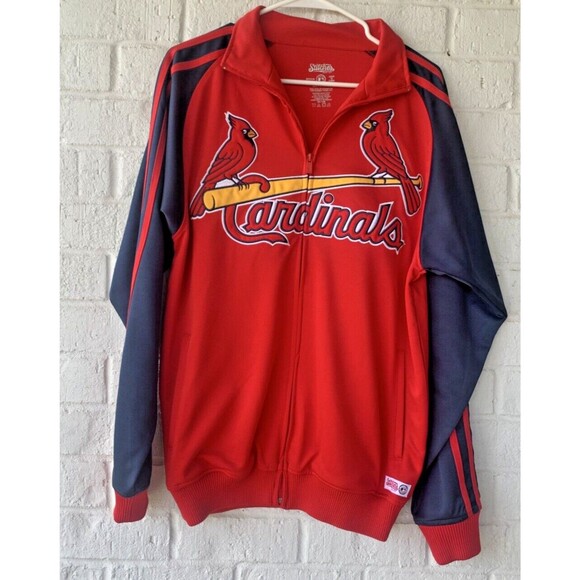 St. Louis Cardinals Baseball  Men Size Medium Stitches  Red Jacket w/ Red Bird - Picture 1 of 8